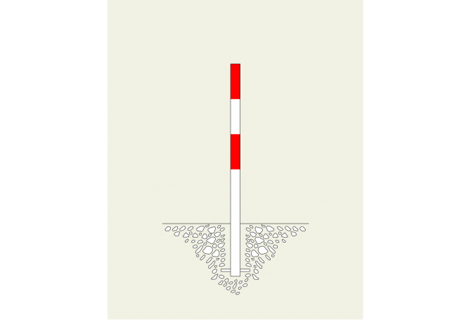 MORION afzetpaal 60mm gecoat #1 | Om in te betonneren vast | Groven Store Safety