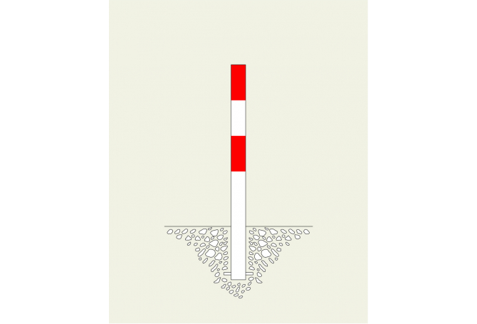 Morion afzetpaal 90mm te betonneren.  #1 | Om in te betonneren vast | Groven Store Safety