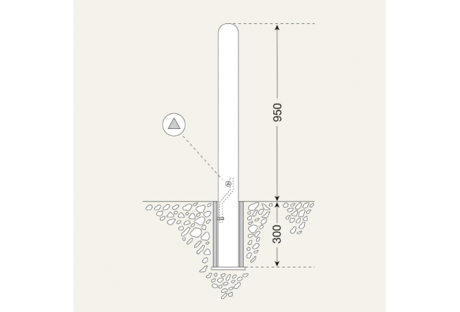 Stadspaal WENEN 108mm Ø (antiekbruin) betonneren, 1 k. oog. #1 |  | Groven Store Safety
