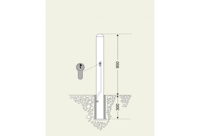 Stadspaal wenen 90mm #1 | Om in te betonneren vast | Groven Store Safety