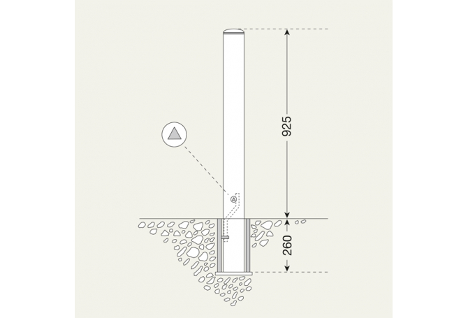 Stadspaal in te betonneren 76mm Ø #1 | Edelstaal palen | Groven Store Safety