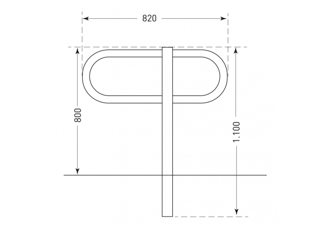 Fietsaanleunbeugel COPPA, vierkant 60x40mm pluggen #1 | Fietsenrekken | Groven Store Safety