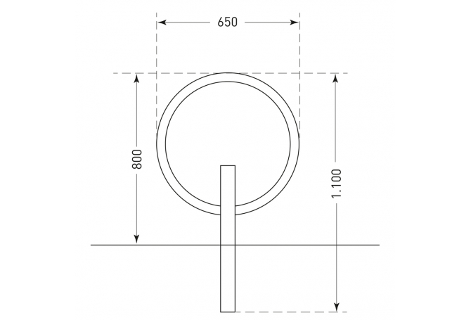 Fietsaanleunbeugel COPPA vierkant, 60x40mm #1 | Fietsenrekken | Groven Store Safety