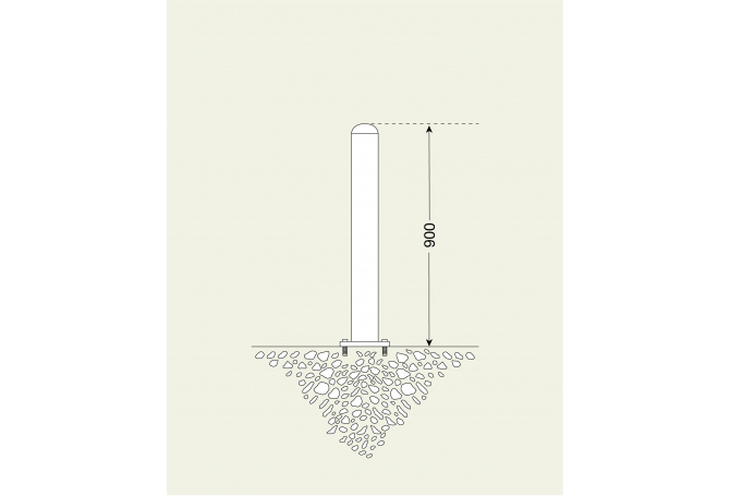 Edelstaalpaal 60mm Ø, te pluggen #1 | Edelstaal palen | Groven Store Safety