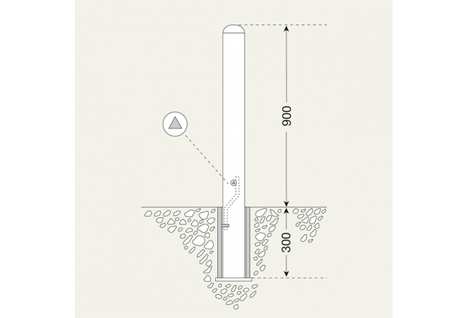 Edelstaalpaal 108mm Ø uitneembaar  #1 | Edelstaal palen | Groven Store Safety