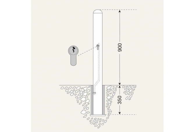 Edelstaalpaal BERLIN 76mm Ø uitneembaar #1 | Edelstaal palen | Groven Store Safety