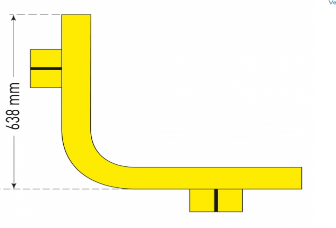 BEVEILIGINGSHOEK (BINNENHOEK) 200X638X638MM.