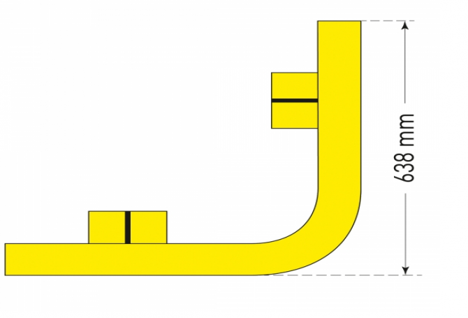 BEVEILIGINGSHOEK (BUITENHOEK) 200X638X638MM.