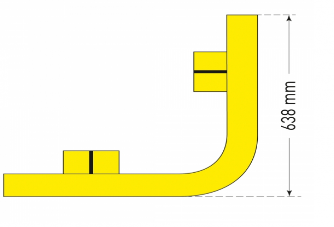 beveiligingshoek buitenhoek 200x638x638mm #2 | Wielgeleider | Groven Store Safety