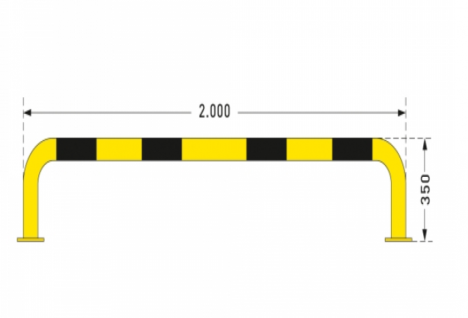 black bull rambeveiligingsbeugel 350x2000mm 76mm #1 | Beschermingsbeugel | Groven Store Safety