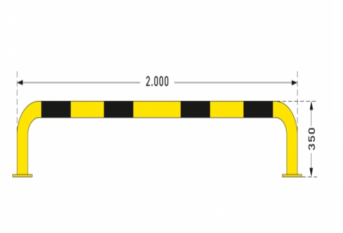 black bull rambeveiligingsbeugel 350x2000mm 76mm #2 | Beschermingsbeugel | Groven Store Safety