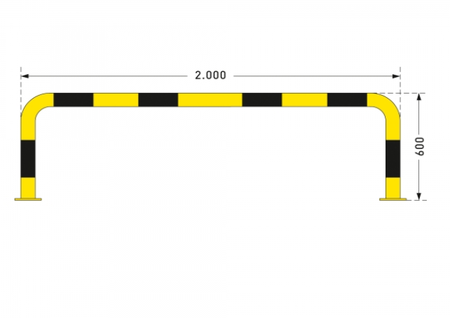 black bull rambeveiligingsbeugel 600x2000mm 76mm #2 | Beschermingsbeugel | Groven Store Safety