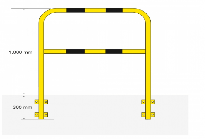 morion beveiligingsbeugel 1300x2000mm gele kunststof #4 | Beschermingsbeugel | Groven Store Safety