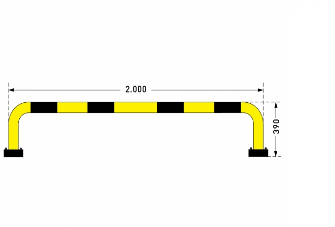 aanrijdbeveiliging beugel,390mm staal gecoat kunststof swing, #1 | Beschermingsbeugel | Groven Store Safety