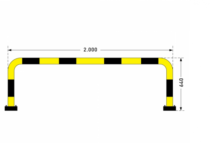 beschermingshek swing h640xb2000mm staal kunststof thermisch verzinkt #1 | Beschermingsbeugel | Groven Store Safety