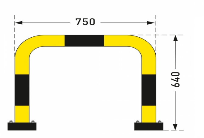 aanrijdbeveiliging beugel staal gecoat kunststof swing geel zwart #2 | Beschermingsbeugel | Groven Store Safety