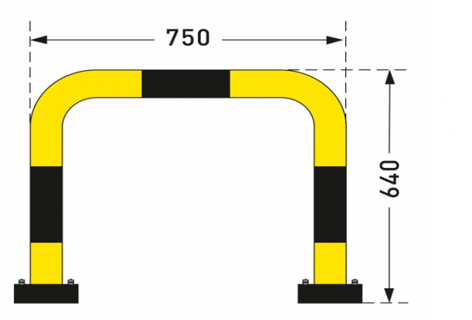 beschermingshek swing h640xb750mm staal kunststof thermisch verzinkt #1 | Beschermingsbeugel | Groven Store Safety