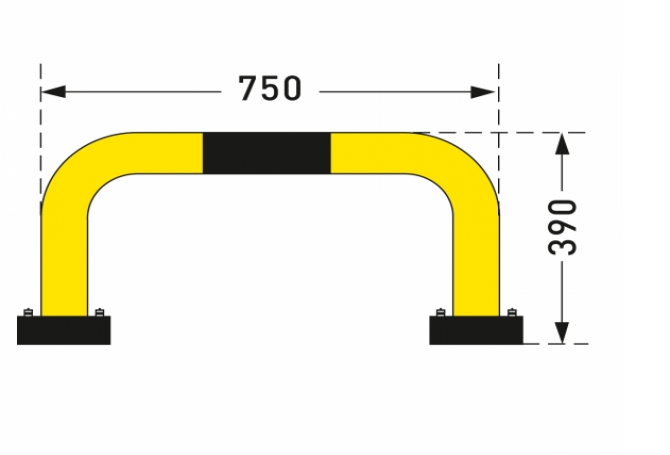 BLACK BULL rambeschermingsbeugel SWING, 390x750mm, gele kunststof.
