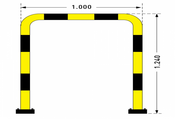 black bull rambeveiligingsbeugel swing 1240x1000mm gele kunststof #1 | Beschermingsbeugel | Groven Store Safety