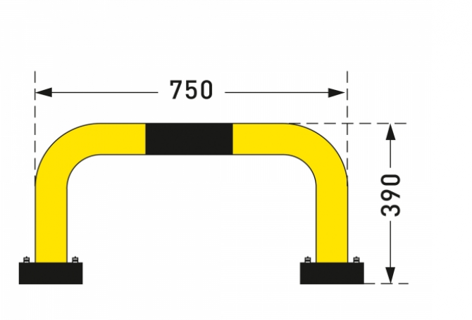 BLACK BULL rambeschermingsbeugel SWING, 390x750mm, therm. verzinkt.