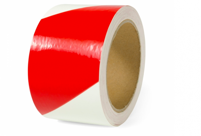 Waarschuwingsmarkering 50mmx16m rood/luxwit 2 rollen #1 | Markeringstape | Groven Store Safety