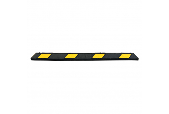 Parkeerstop Park-AID, zwart met gele reflecterende strepen #1 | Drempelhulpen rubber | Groven Store Safety