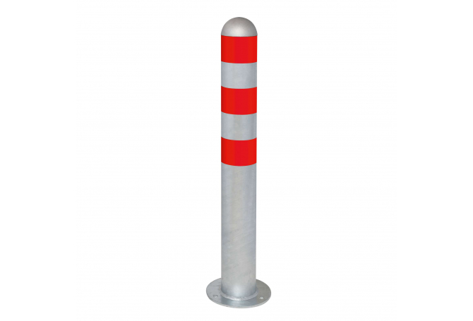 CITY beschermpaal van staal, 800mm, 3 rode reflecterende ringen #1 | City beschermpalen | Groven Store Safety