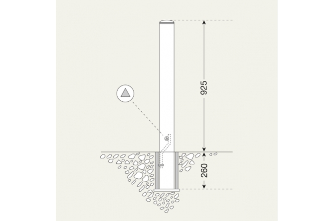 Stadspaal uitneembaar, 102mm Ø #1 | Edelstaal palen | Groven Store Safety