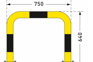 aanrijdbeveiliging beugel staal gecoat kunststof swing geel zwart #2 | Beschermingsbeugel | Groven Store Safety