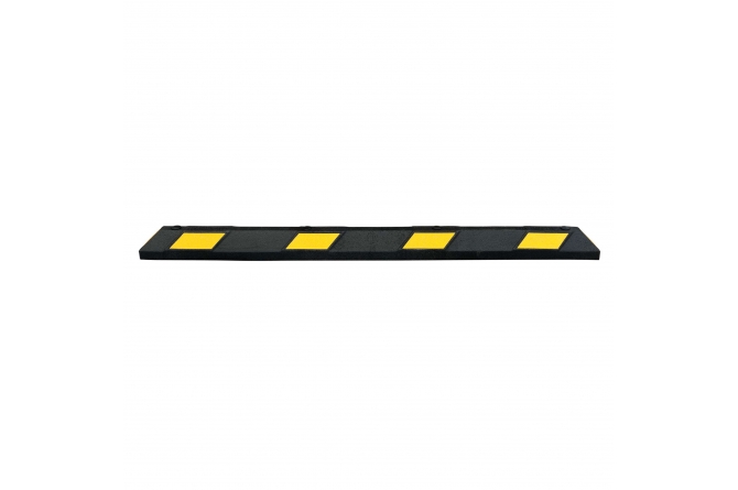 Parkeerstop Park-AID, zwart met gele reflecterende strepen #1 | Drempelhulpen rubber | Groven Store Safety