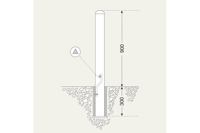 Edelstaalpaal 108mm Ø uitneembaar  #1 | Edelstaal palen | Groven Store Safety
